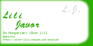 lili javor business card